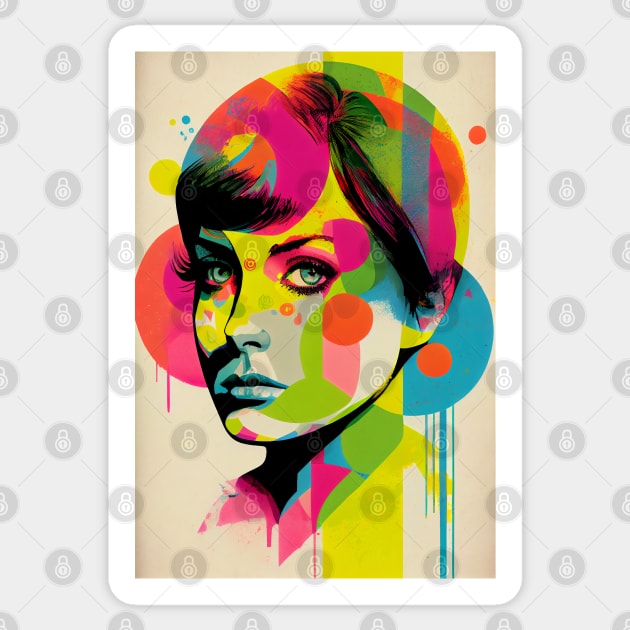 Modern woman in pop-art style portait Sticker by loucaski